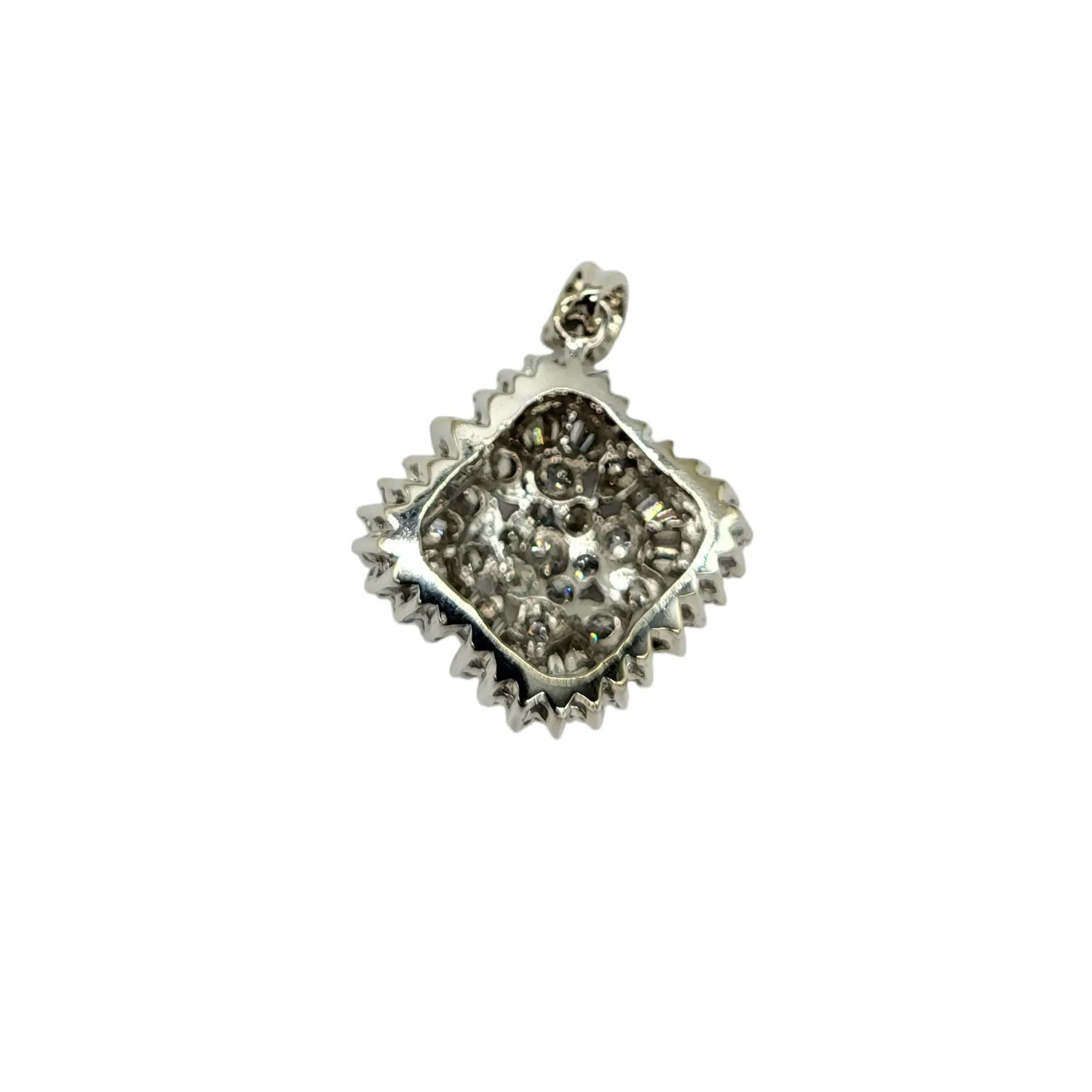 1 Carat Total Weight Diamond Cluster Pendant