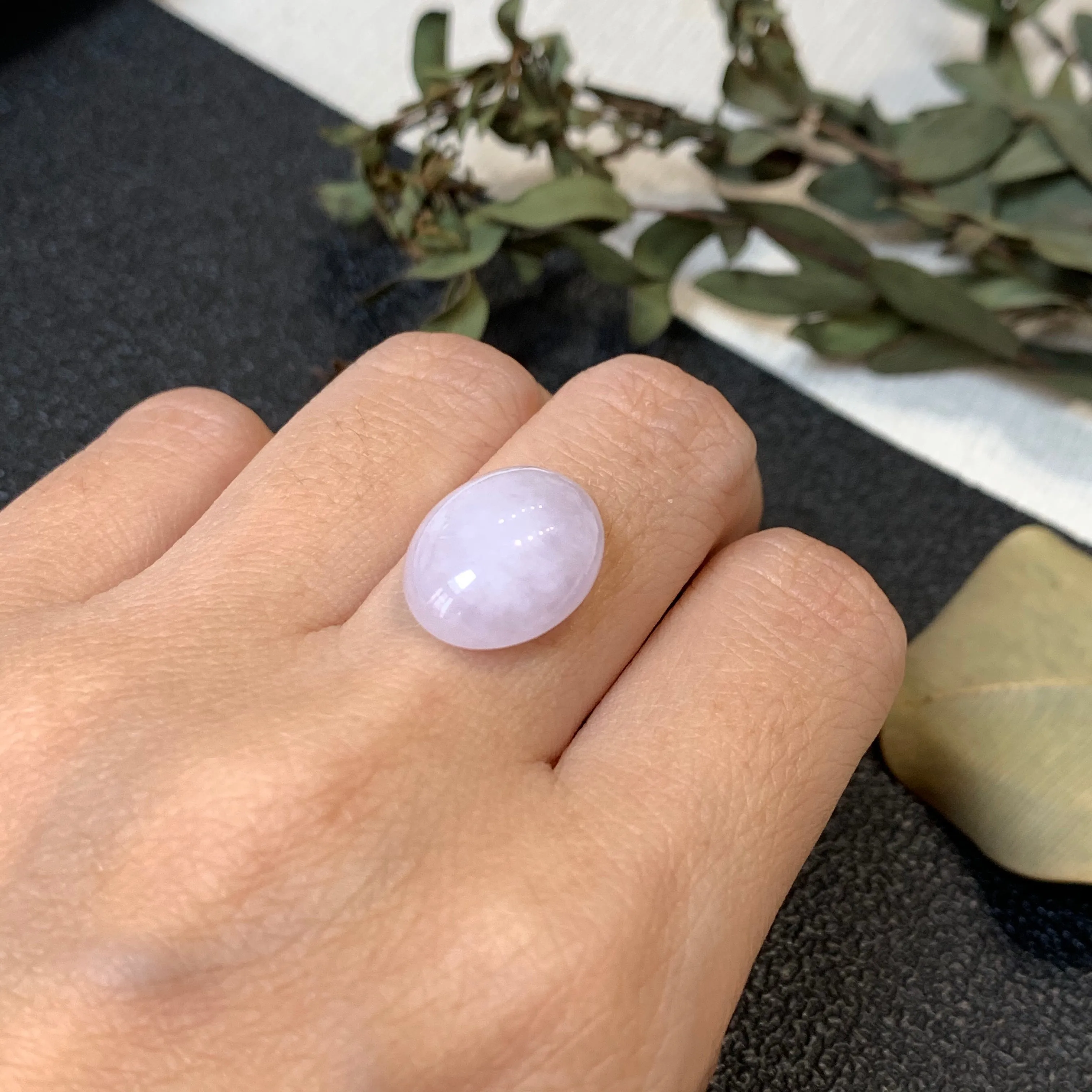 10.20ct A-Grade Natural Faint Lavender Jadeite Oval Cabochon No.130196