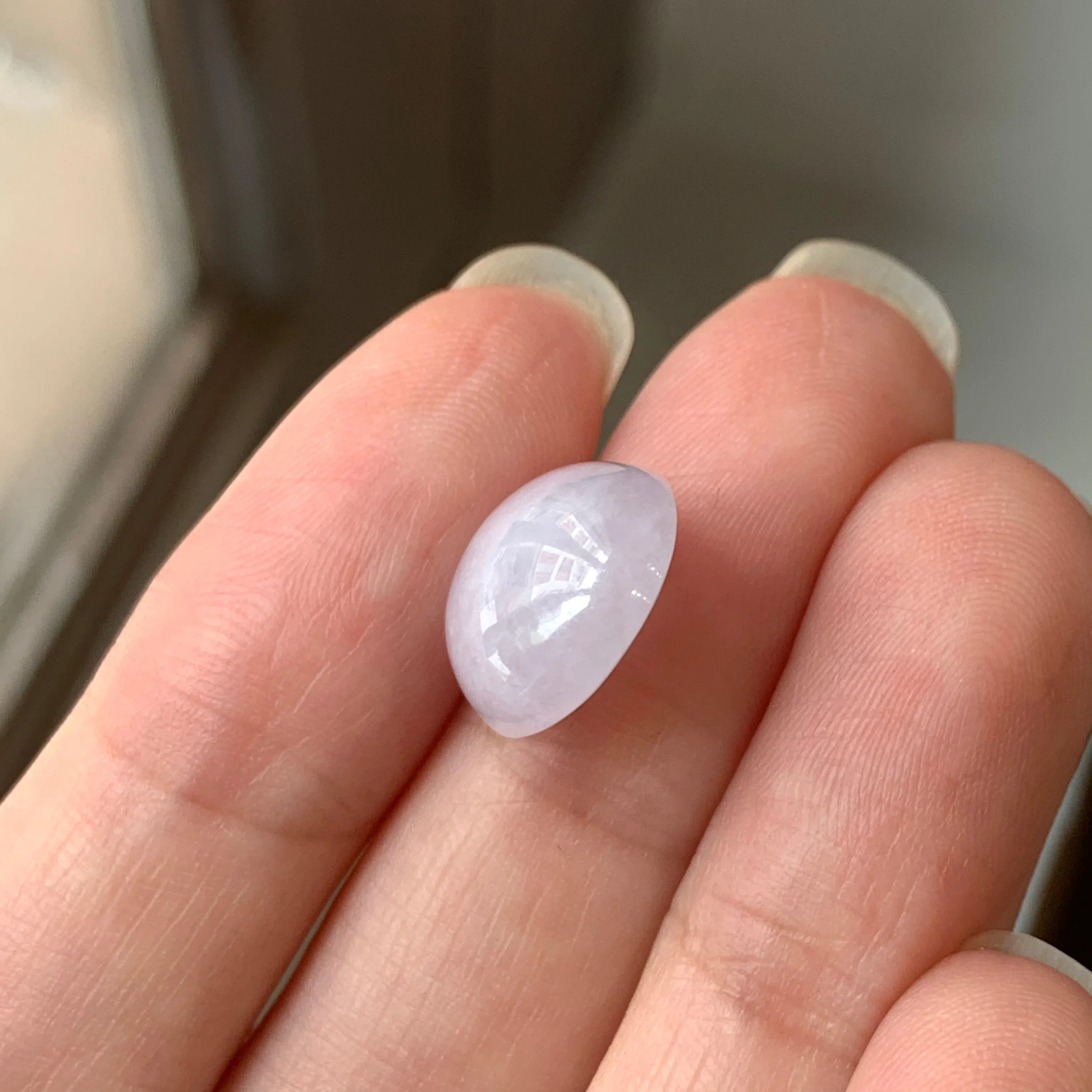 10.20ct A-Grade Natural Faint Lavender Jadeite Oval Cabochon No.130196