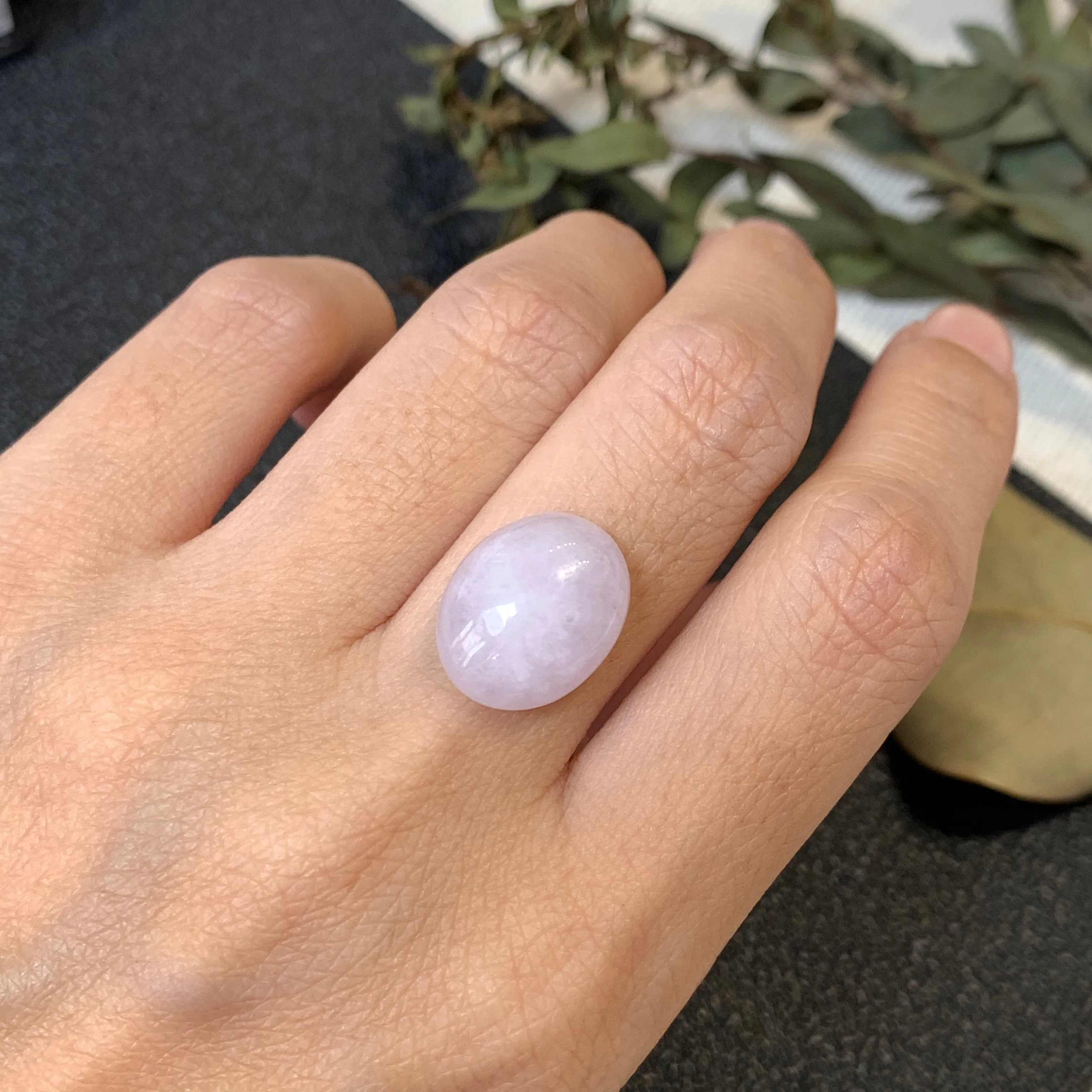 10.20ct A-Grade Natural Faint Lavender Jadeite Oval Cabochon No.130196