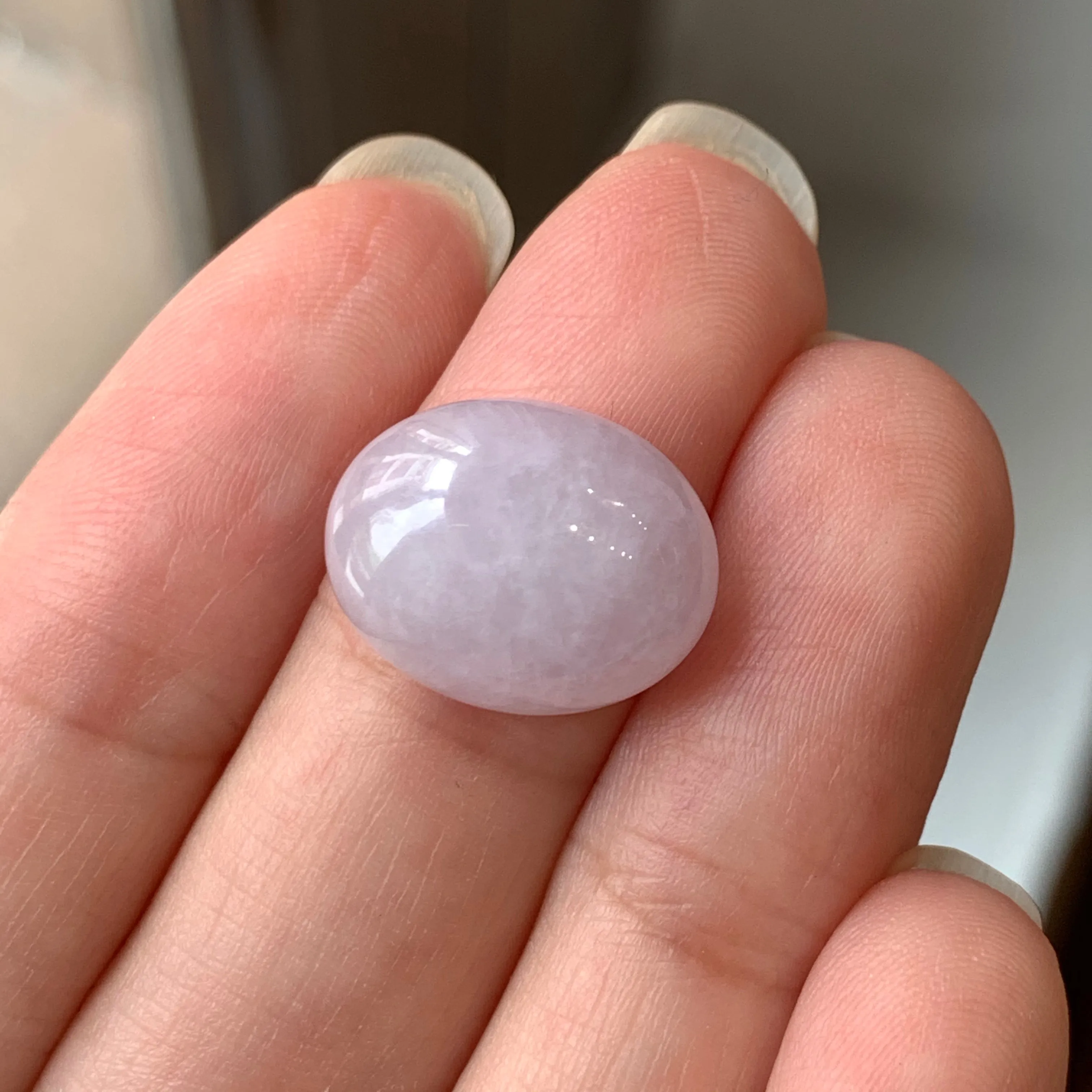 10.20ct A-Grade Natural Faint Lavender Jadeite Oval Cabochon No.130196