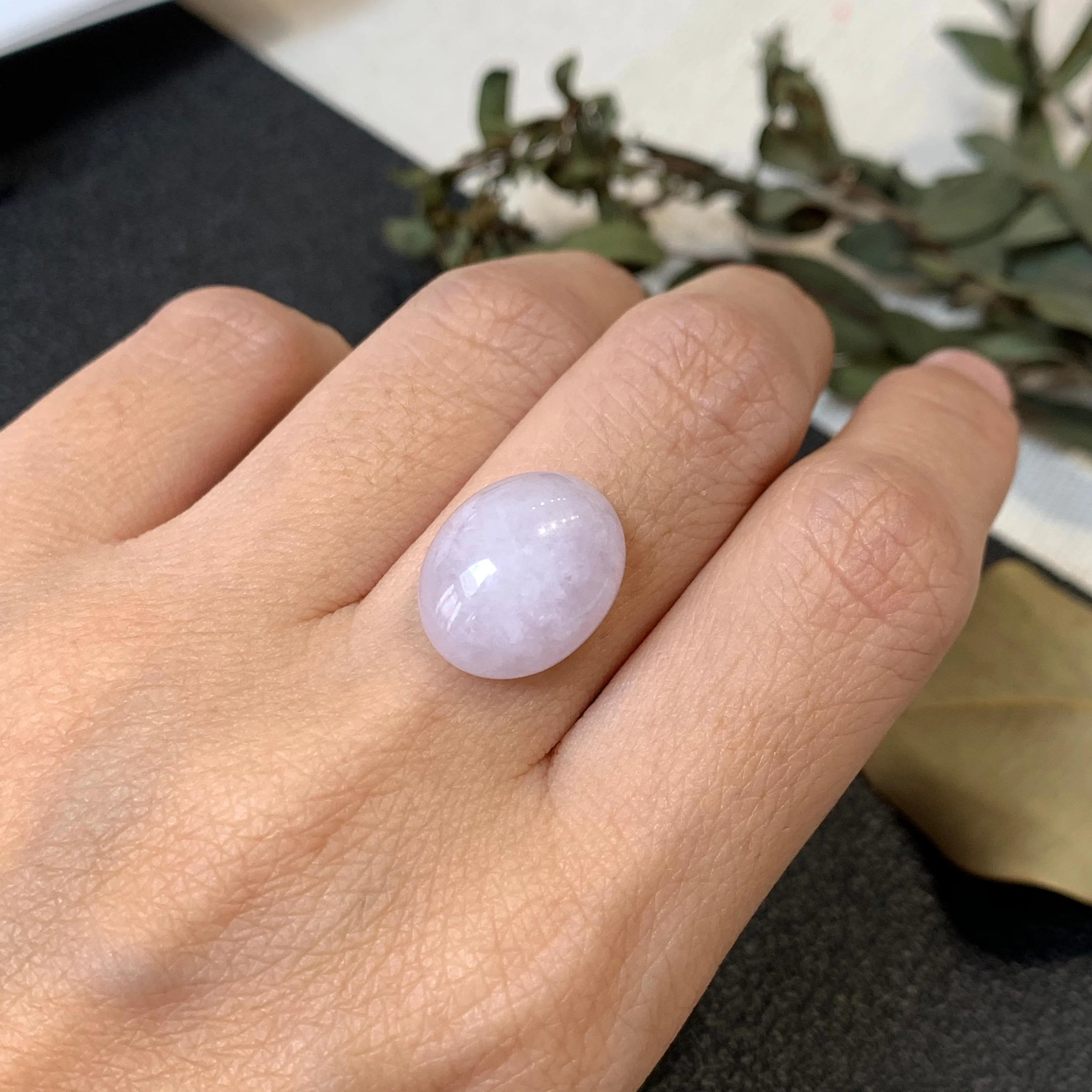 10.20ct A-Grade Natural Faint Lavender Jadeite Oval Cabochon No.130196