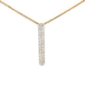 14 kt yellow gold diamond pave necklace