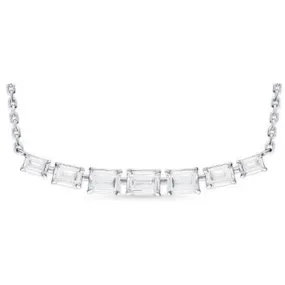 14k Emerald-Cut Diamond Bar Pendant Necklace