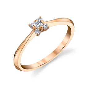 14K Rose Gold Solitaire Diamond Engagement Ring