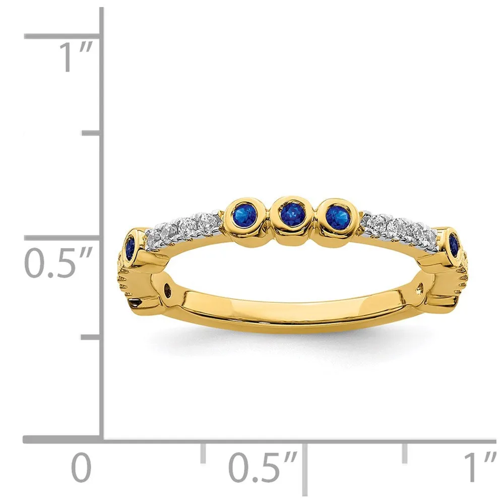 14k Stackable Expressions Created Sapphire and Diamond Ring | SK2072