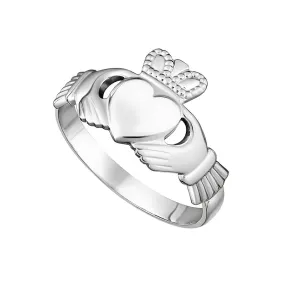 14K White Gold Maids Claddagh Ring