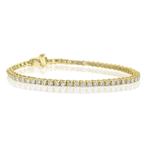 14K YELLOW GOLD 3.14CT DIAMOND TENNIS BRACELET