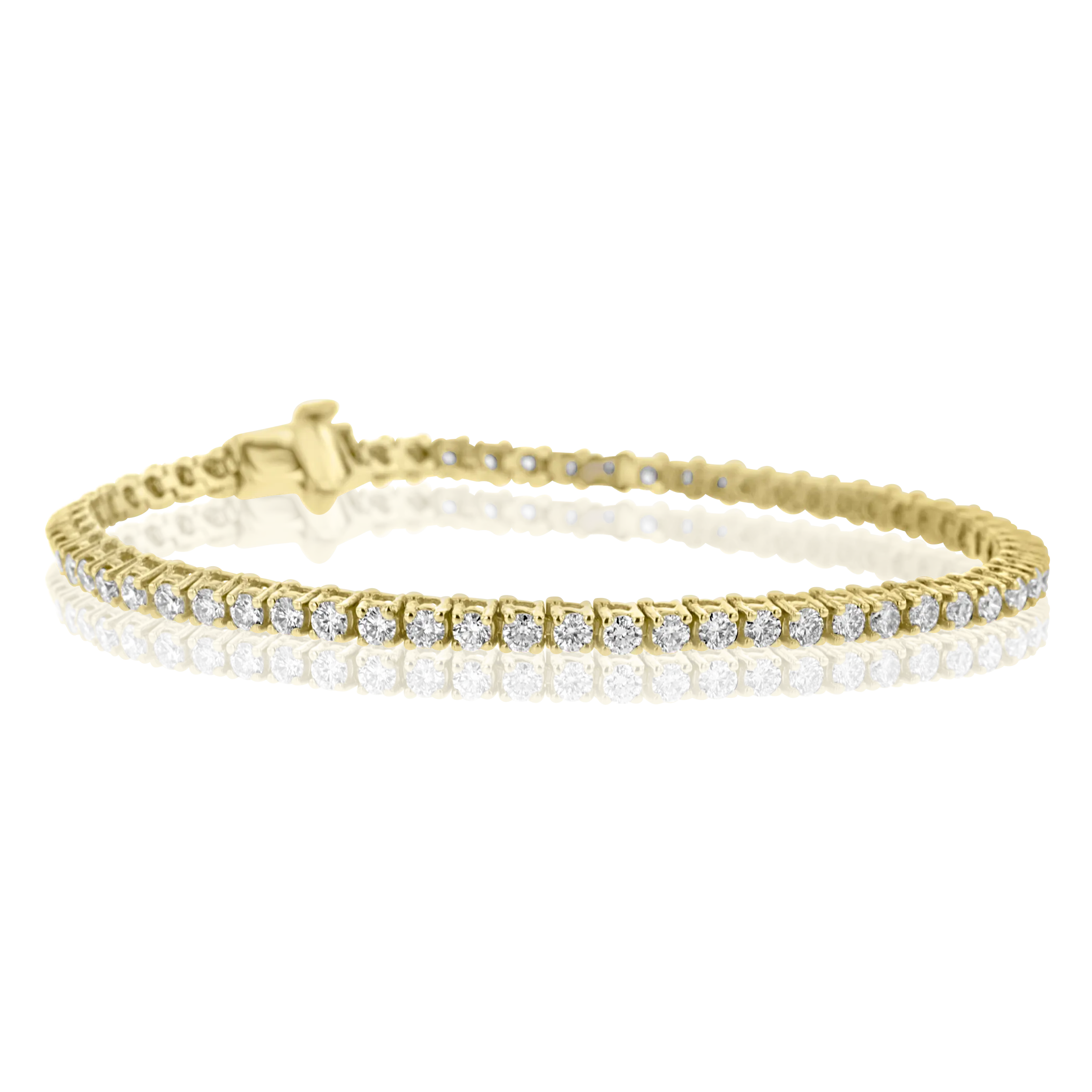 14K YELLOW GOLD 3.14CT DIAMOND TENNIS BRACELET