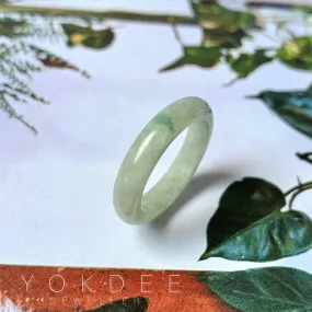 17.1mm A-Grade Natural Light Green Jadeite Abacus Ring Band No. 161462