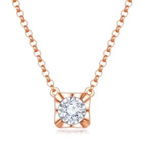 18K Rose Gold Diamond Pendant