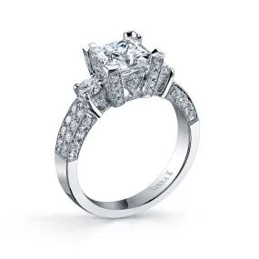 18K White Gold Diamond Engagement Ring