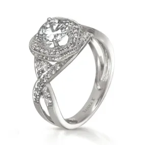 18K White Gold Diamond Engagement Ring