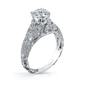 18K White Gold Diamond Engagement Ring