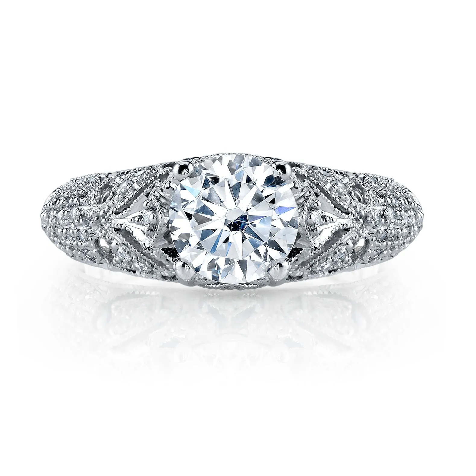 18K White Gold Diamond Engagement Ring