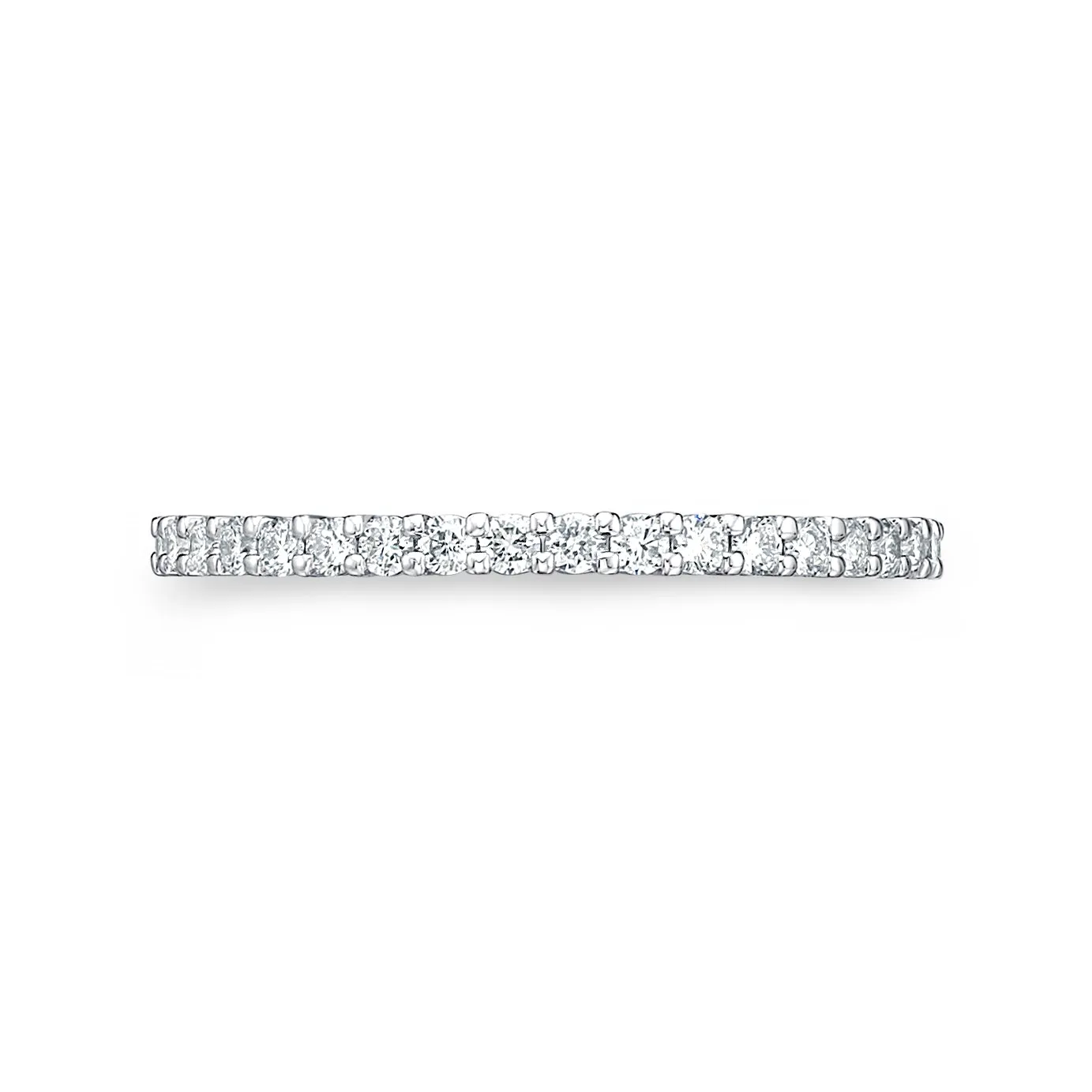 18K WHITE GOLD PETITE PRONG 21-STONE DIAMOND BAND .25CT