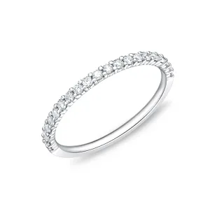 18K WHITE GOLD PETITE PRONG 21-STONE DIAMOND BAND .25CT