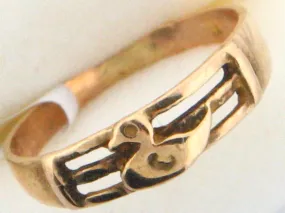 5066 - 19.2k Portug.Gold One Duck Kids Ring