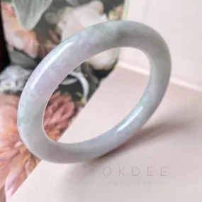 55.5mm A-Grade Natural Lavender Jadeite Traditional Round Bangle No.152829