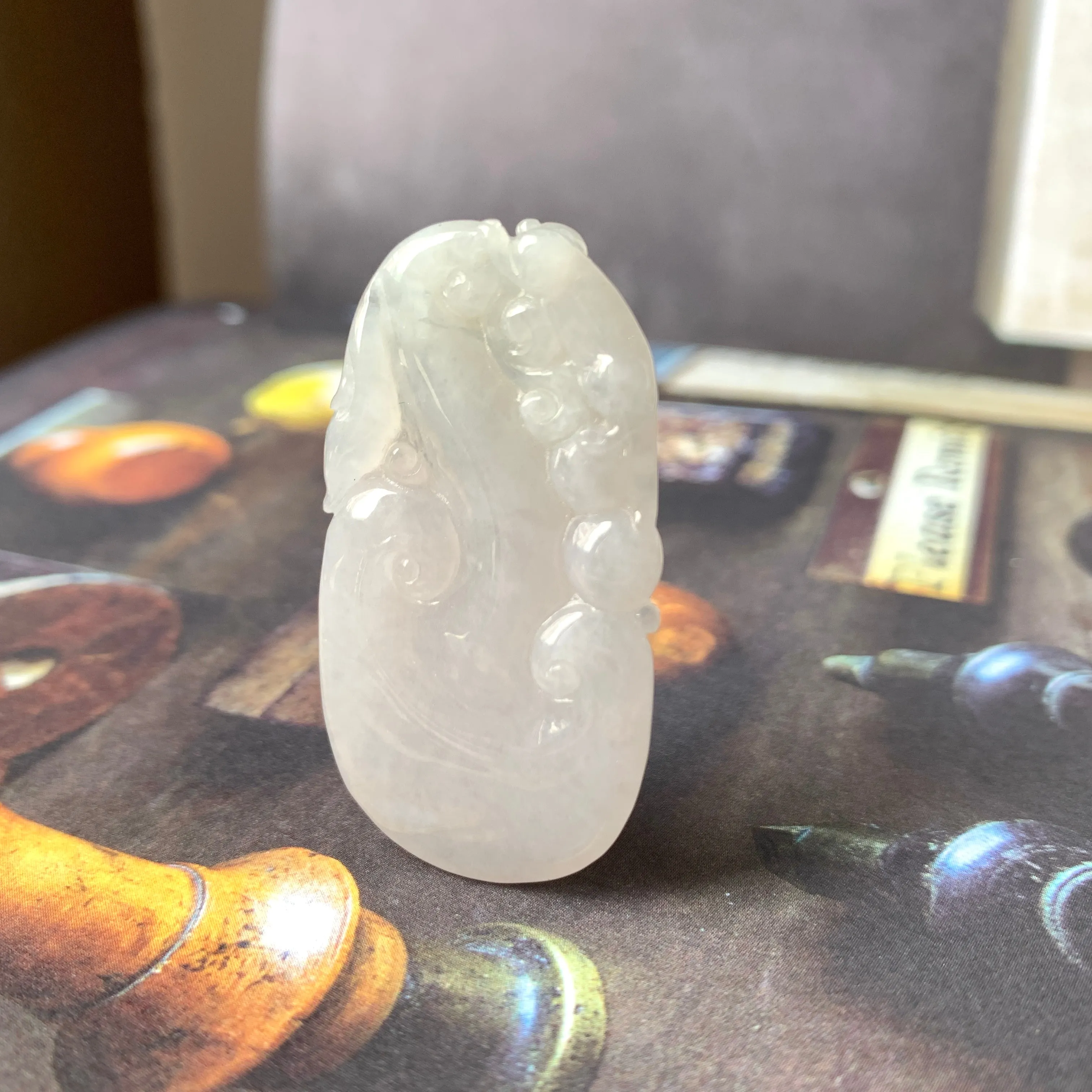 A-Grade Light Lavender Jadeite Ruyi Pendant No.170929