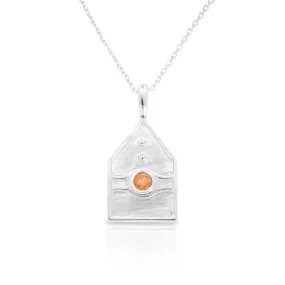 Athens Amulet Silver Sunstone Necklace