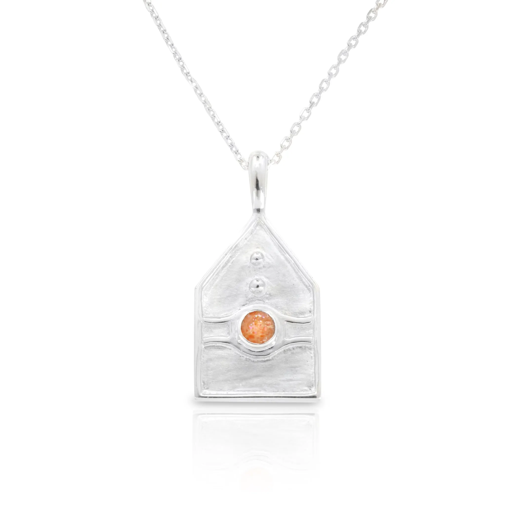 Athens Amulet Silver Sunstone Necklace