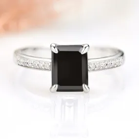 Ava Black Onyx Ring- 925 Sterling Silver