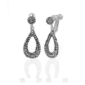 Black Diamond Small Open Tear Earrings