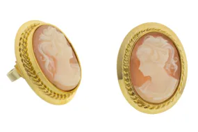 Cameo earrings in 14 carat gold