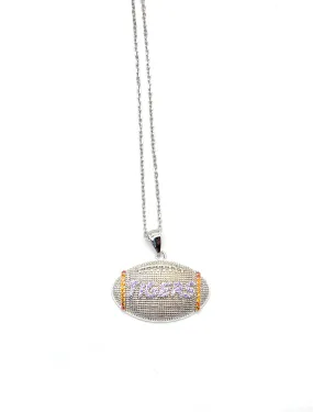 Clemson Tigers Sterling Silver Football Necklace