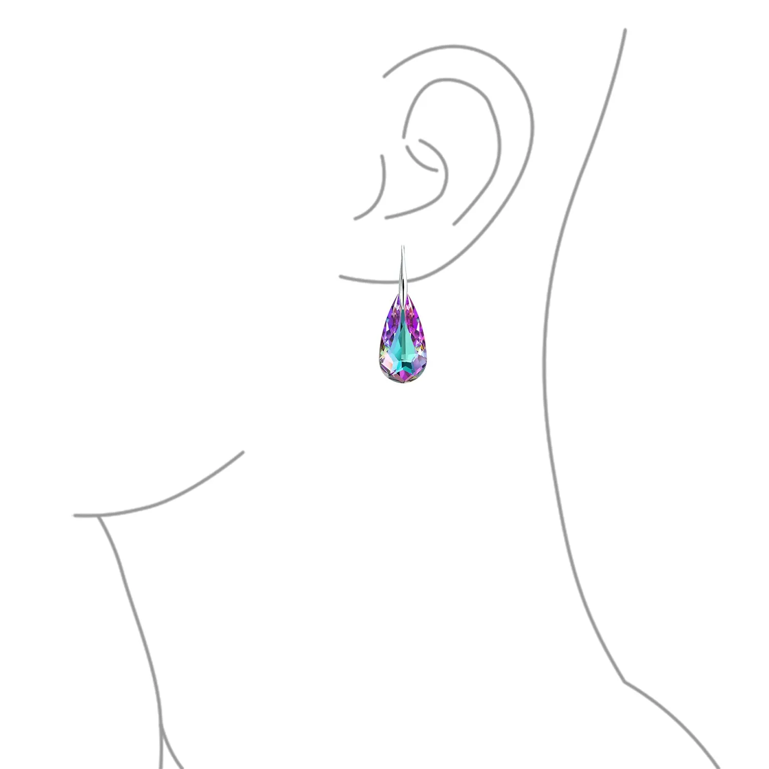 Colorful Multicolor CZ Geometric Criss Cross Square Dangle Earrings