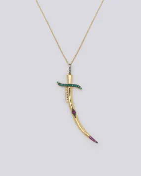 Dagger Gold Pendant Necklace