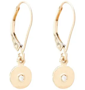 Dangle Disk Earrings With Diamond