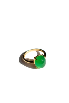 Dew — Green jade stone ring