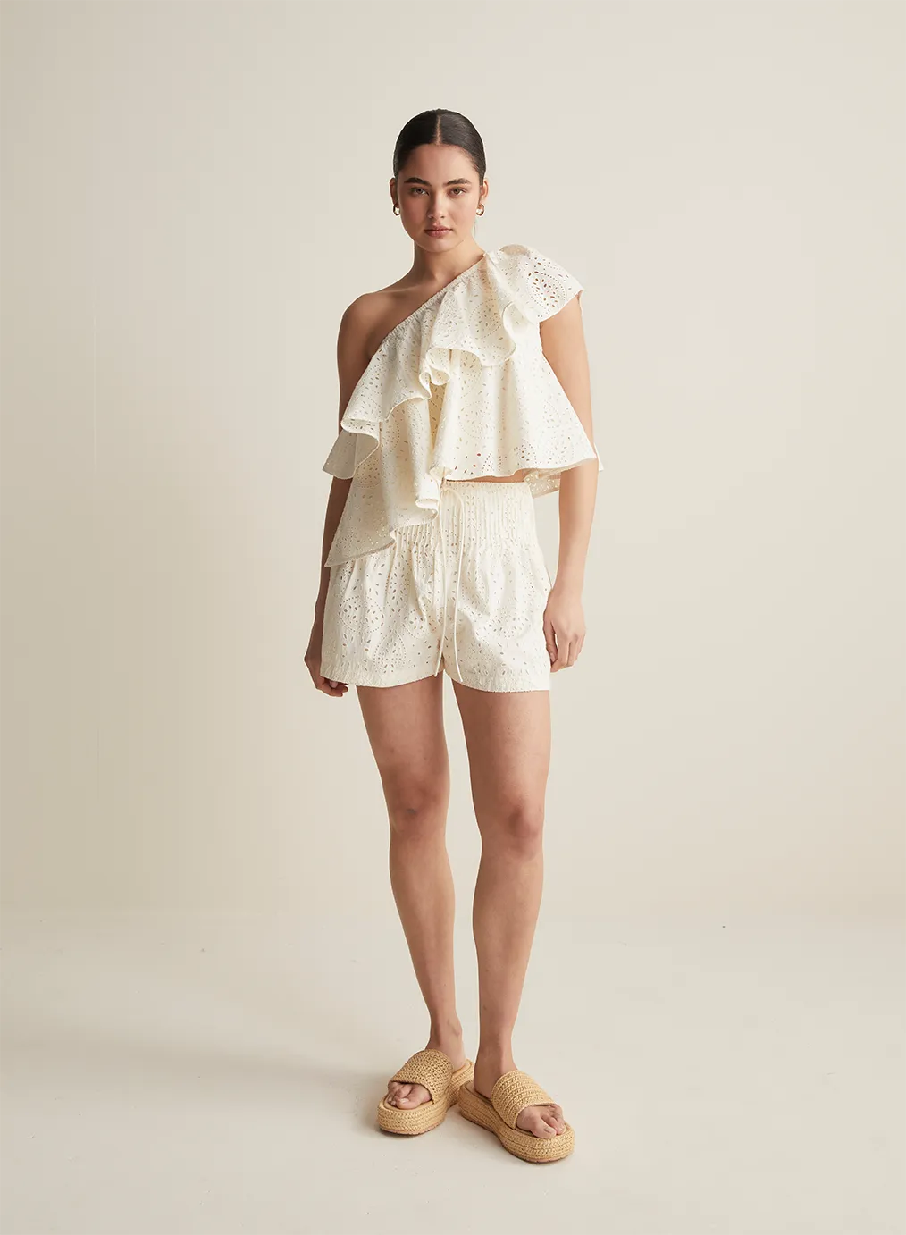 Dita Organic Cotton Broiderie Short | Antique