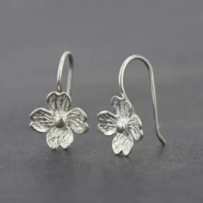 Dogwood Flower Sterling Silver Earrings