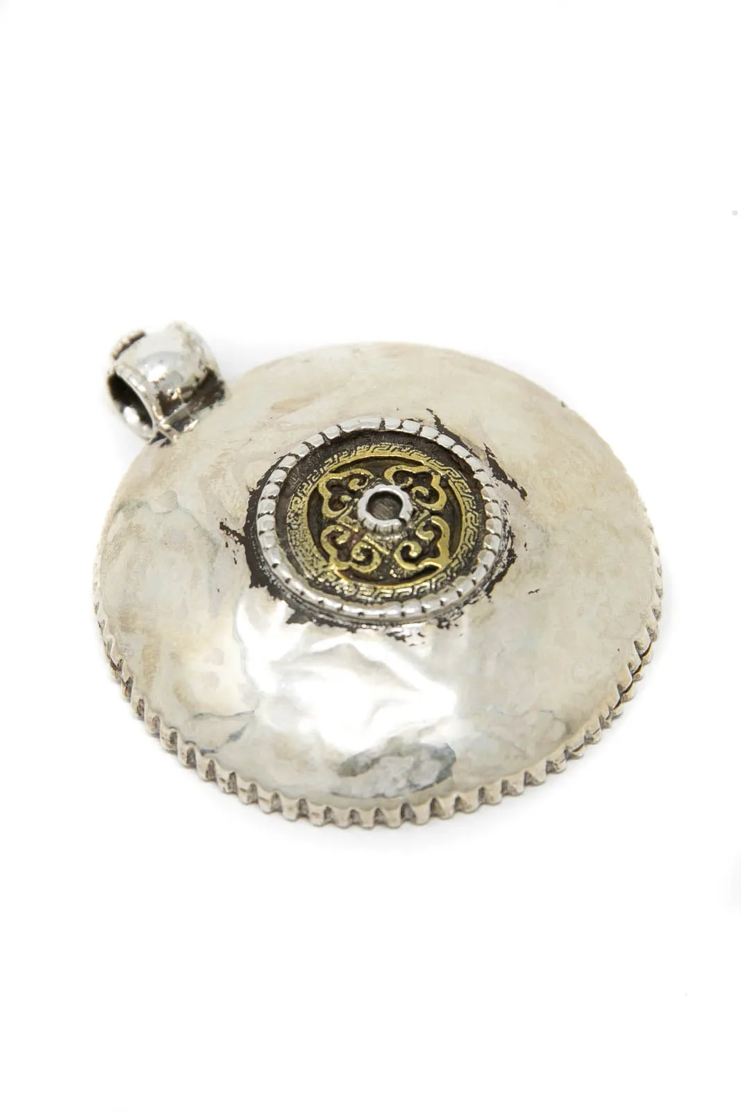 Double sided Tibetan Silver Hand Crafted Pendant