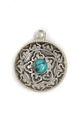 Double sided Tibetan Silver Hand Crafted Pendant