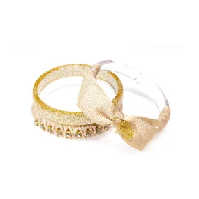 Fancy Gold Fabric Bangles Set