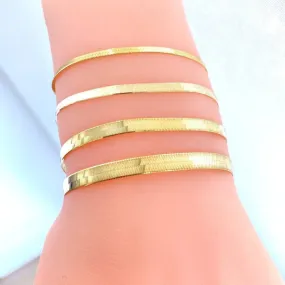 Gold plated herringbone bracelet