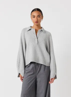 Jenny Wool Cotton Knit | Grey Marle | Restock