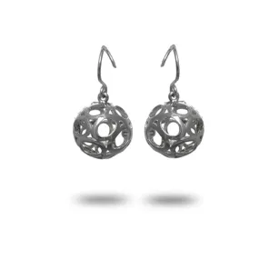 Lattice Oval Motif Drop Earrings