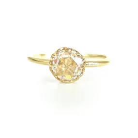 Moissanite Engagement Ring - Charles & Colvard Moissanite Ring 18 Karat Gold - Rose Cut Moissanite Ring