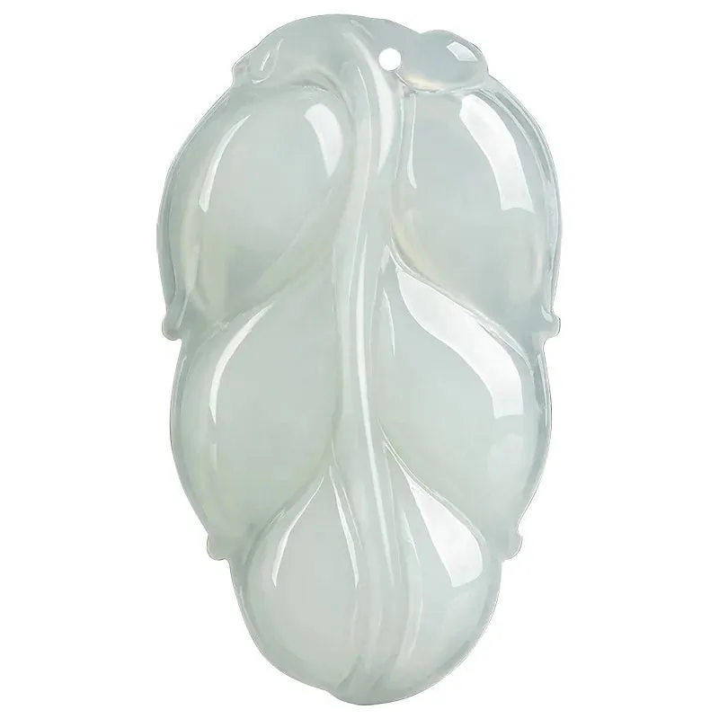 Natural Myanmar Jadeite The leaves Pendant  men's and women's