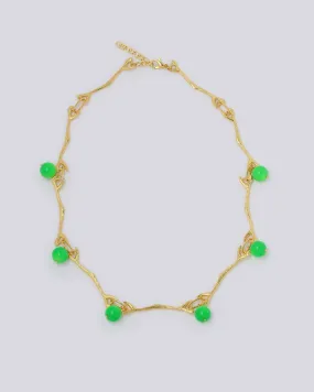 Neon Green Gold Necklace