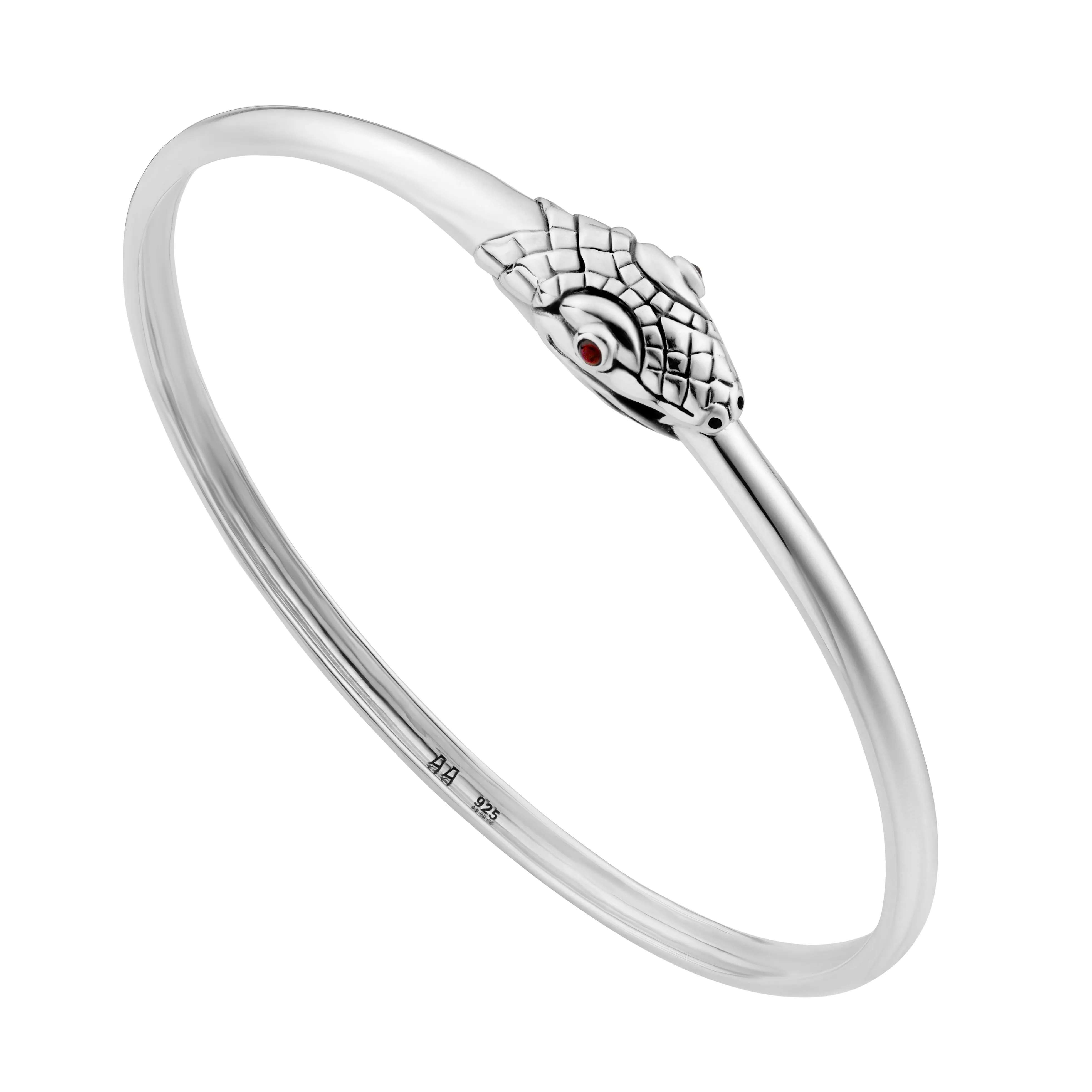 OUROBOROS - Sterling Silver & Garnet Bangle