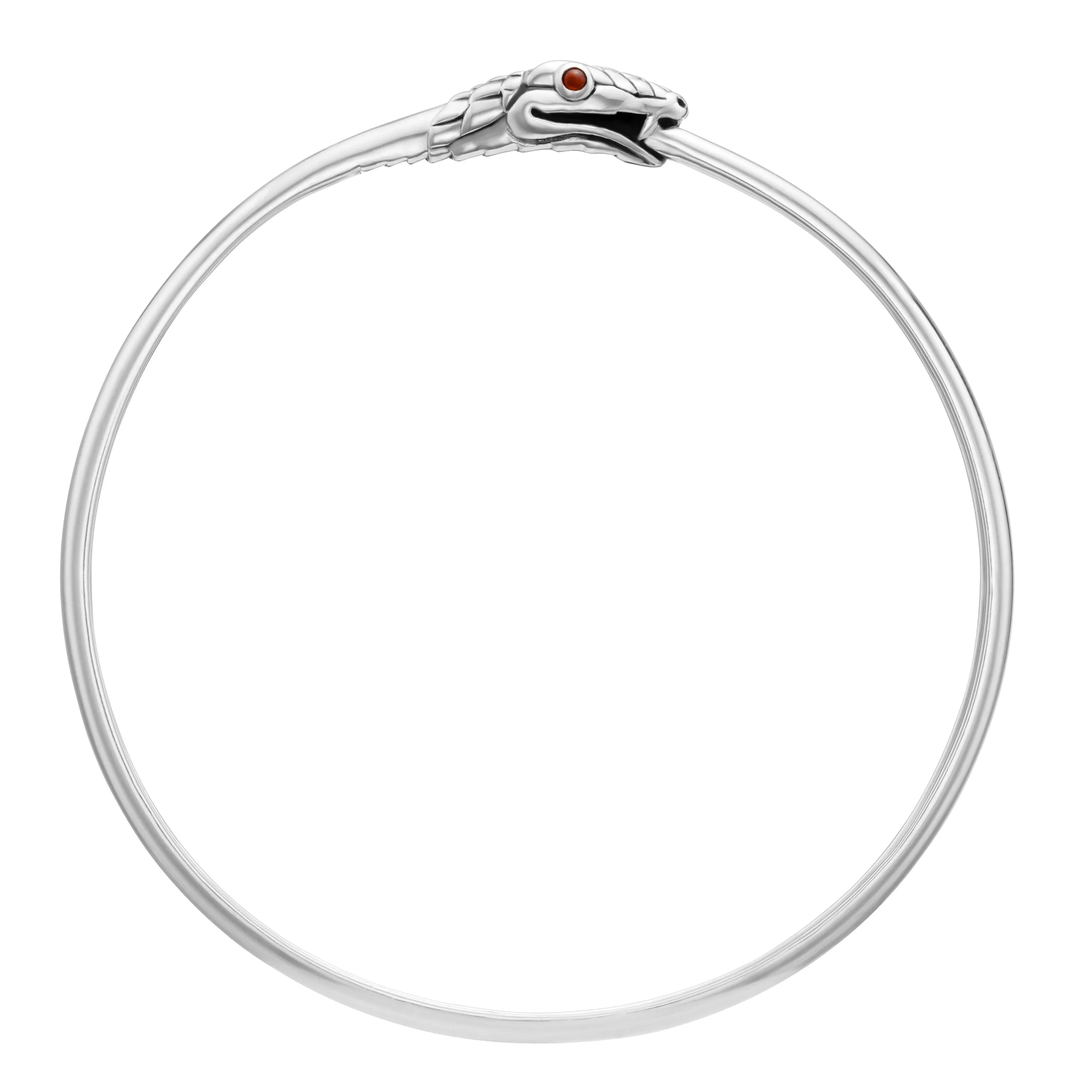 OUROBOROS - Sterling Silver & Garnet Bangle