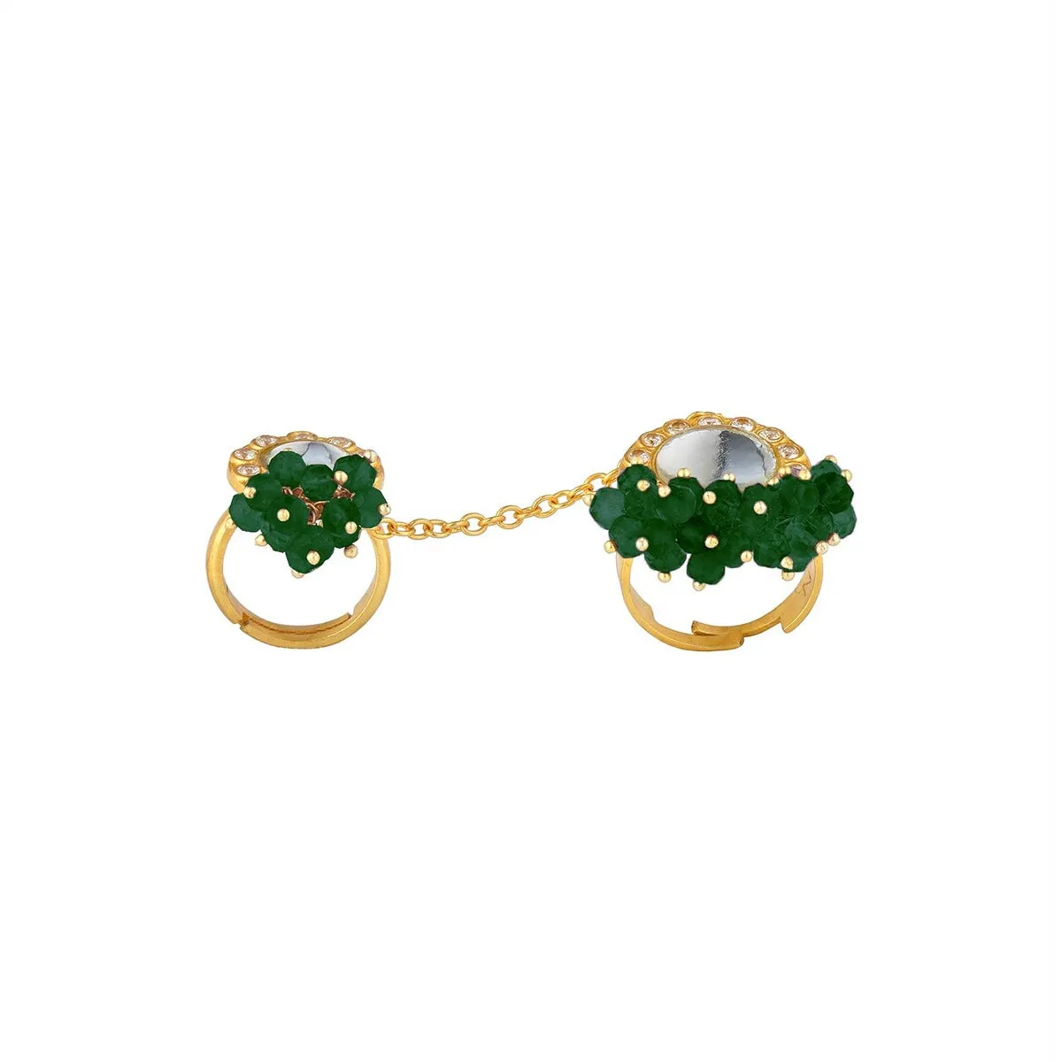 Rani Statement Ring - Green Strawberry Quartz