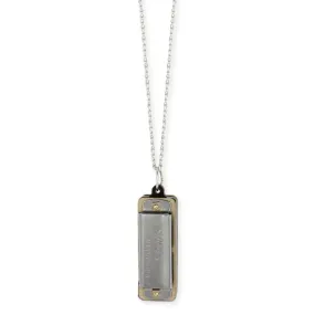 Silver Harmonica Necklace