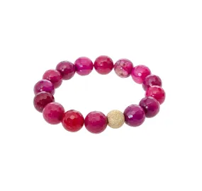 Sisco   Berluti Beaded Bracelet - Faceted Round Beads with Gold Stardust Accent